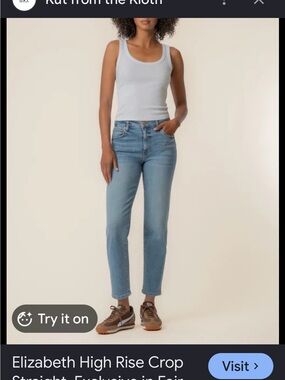 Kut from the Kloth Light Blue High-Rise Cropped Jeans